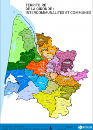 Territoire de la Gironde :  Intercommunalités et communes 01/2024
